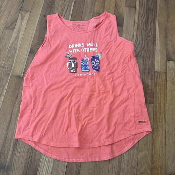 Life is Good Tops - Life Is Good Tank Top Tiki Drinks Well w Others Beach Sleeveless Women's XXL
